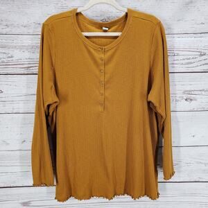 Old Navy Women's Slim Henley Chaparral Pullover Top Size 3X